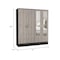 Tuhome Bolton 160 Armoire, 6 Shelves, 2 Door Cabinets, 2 Mirrors, 2 Drawers, Rod, Black/Light Gray CWZ5951 - alternate 4